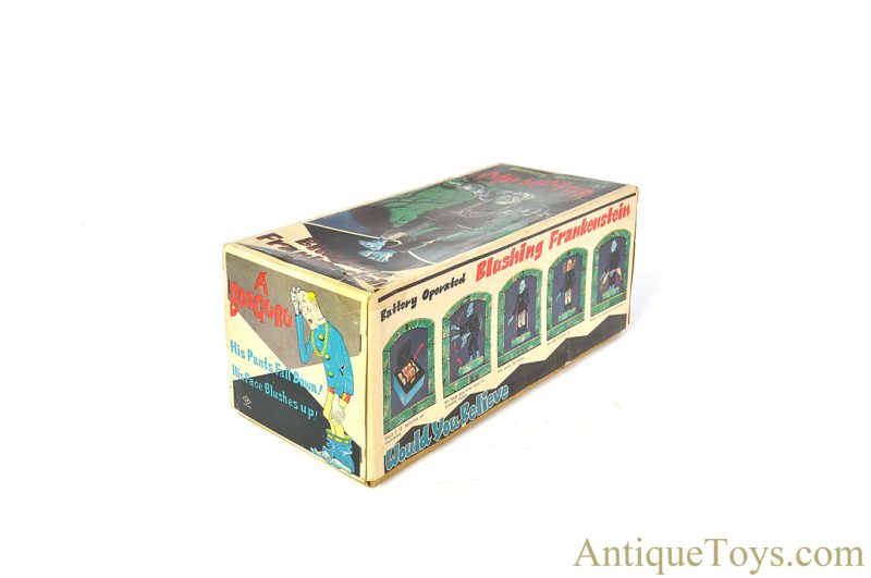 Nomura (TN) Tin Lithographed Battery Operated “Mod Monster Blushing Frankenstein” Japanese Toy with Box <FONT COLOR="ff000 ">*SOLD*</font> - Image 10