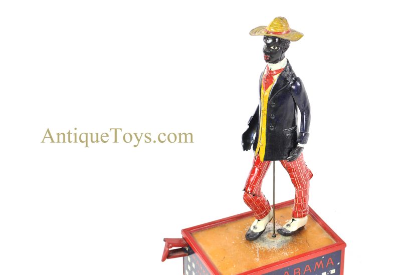 Strauss & Lehmann Tin Lithographed & Hand Painted Windup “Oh My! Alabama Coon Jigger” Black Americana Toy with Box <FONT COLOR="ff000 ">*SOLD*</font> - Image 7