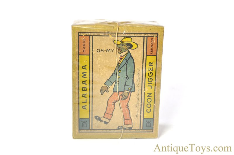 Strauss & Lehmann Tin Lithographed & Hand Painted Windup “Oh My! Alabama Coon Jigger” Black Americana Toy with Box <FONT COLOR="ff000 ">*SOLD*</font> - Image 8