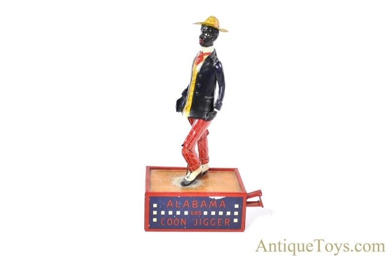 Strauss & Lehmann Tin Lithographed & Hand Painted Windup “Oh My! Alabama Coon Jigger” Black Americana Toy with Box <FONT COLOR="ff000 ">*SOLD*</font> - Image 3