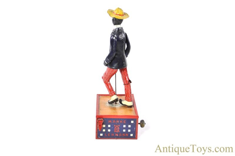 Strauss & Lehmann Tin Lithographed & Hand Painted Windup “Oh My! Alabama Coon Jigger” Black Americana Toy with Box <FONT COLOR="ff000 ">*SOLD*</font> - Image 5