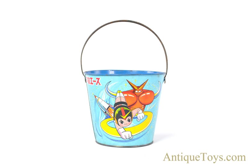 Tatsunoko Productions ca. 1960's Tin Lithographed Space Ace Uchuu Ace Pail/Bucket for Sale <FONT COLOR="ff000 ">*SOLD*</font>