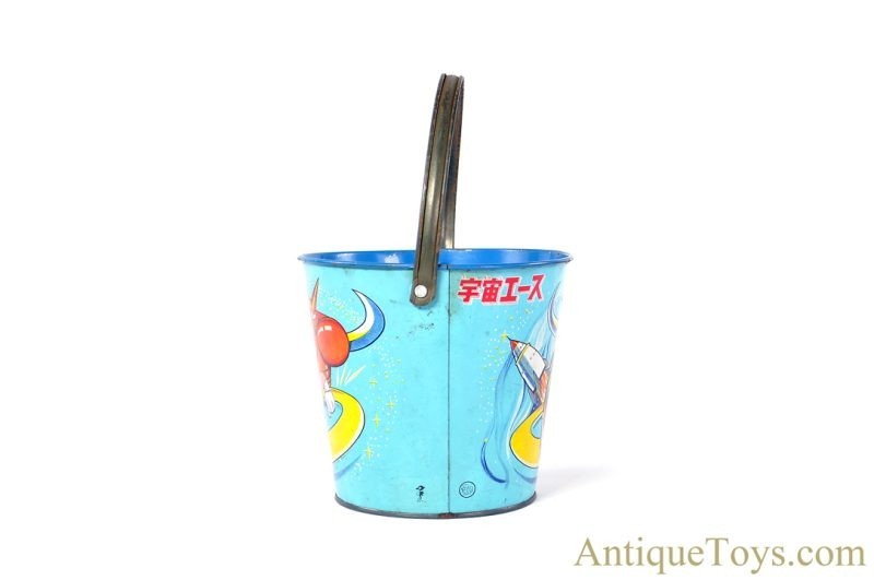 Tatsunoko Productions ca. 1960's Tin Lithographed Space Ace Uchuu Ace Pail/Bucket for Sale <FONT COLOR="ff000 ">*SOLD*</font> - Image 4