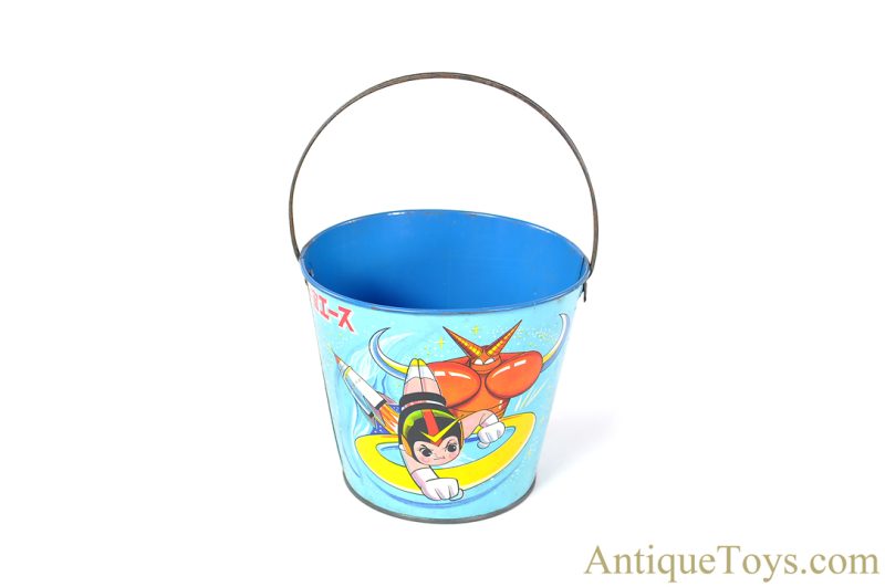 Tatsunoko Productions ca. 1960's Tin Lithographed Space Ace Uchuu Ace Pail/Bucket for Sale <FONT COLOR="ff000 ">*SOLD*</font> - Image 6