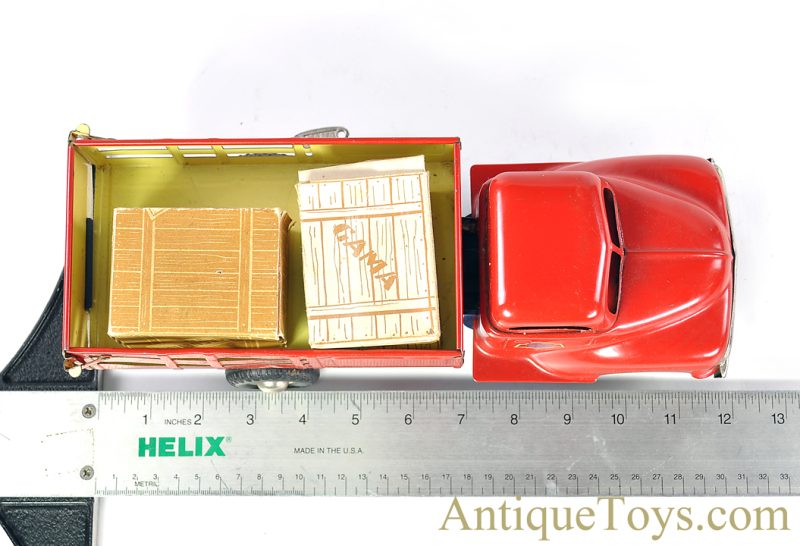 Gama Toys Tin Lithographed Windup 255 Stake Delivery Truck in Box German Toy for Sale <FONT COLOR="ff000 ">*SOLD*</font> - Image 12