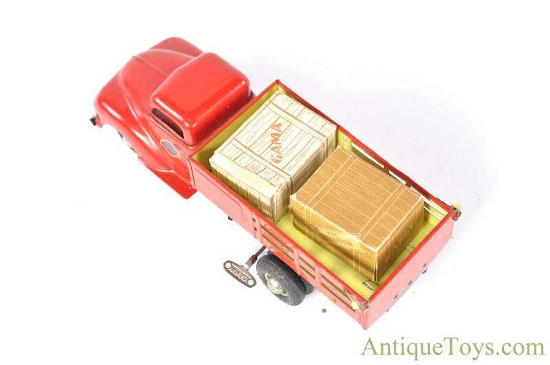 Gama Toys Tin Lithographed Windup 255 Stake Delivery Truck in Box German Toy for Sale <FONT COLOR="ff000 ">*SOLD*</font> - Image 9