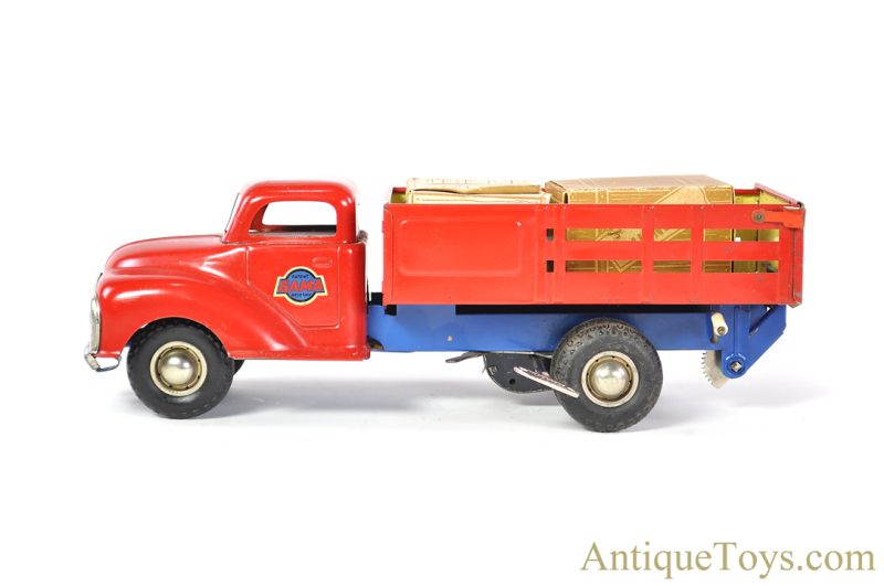 Gama Toys Tin Lithographed Windup 255 Stake Delivery Truck in Box German Toy for Sale <FONT COLOR="ff000 ">*SOLD*</font> - Image 3
