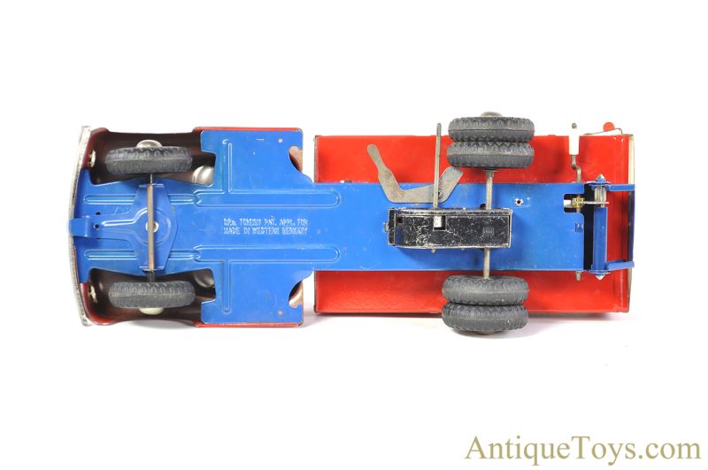 Gama Toys Tin Lithographed Windup 255 Stake Delivery Truck in Box German Toy for Sale <FONT COLOR="ff000 ">*SOLD*</font> - Image 4