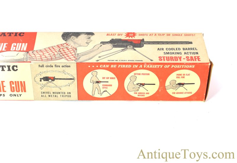 Mattel, Inc. "Mattel-O-Matic" Cap Firing Air Cooled Machine Gun in Box for Sale - Image 11