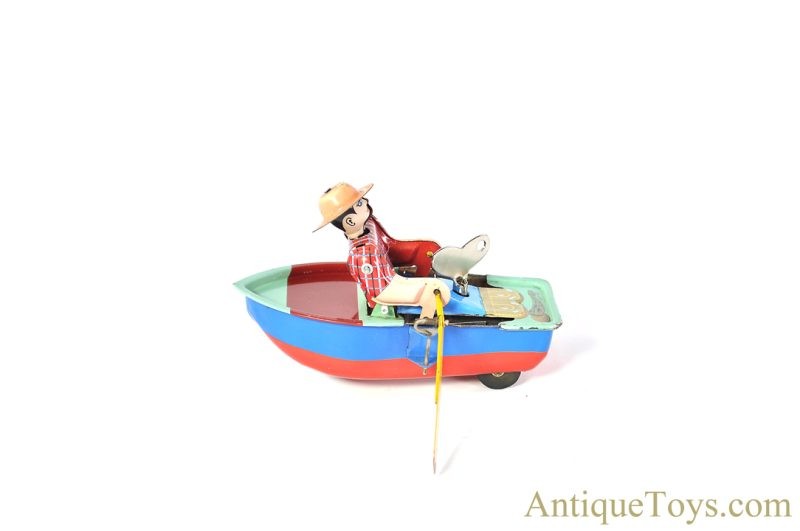 Momoya Shoten Tin Lithographed Windup Man Rowing Boat Set Japanese Chinese Toys <FONT COLOR="ff000 ">*SOLD*</font> - Image 10