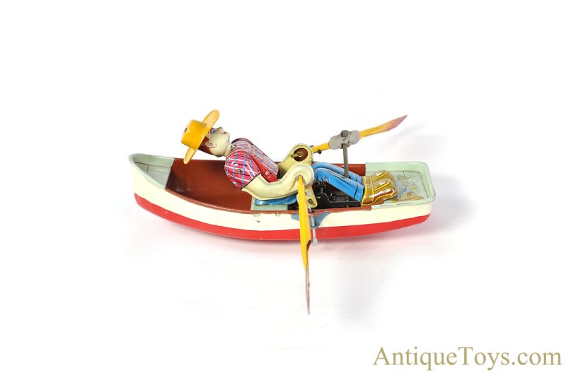 Momoya Shoten Tin Lithographed Windup Man Rowing Boat Set Japanese Chinese Toys <FONT COLOR="ff000 ">*SOLD*</font> - Image 3