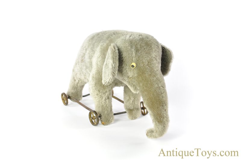 Steiff Stuffed Mohair Elephant on Wheels Pull Toy <FONT COLOR="ff000 ">*SOLD*</font> - Image 6
