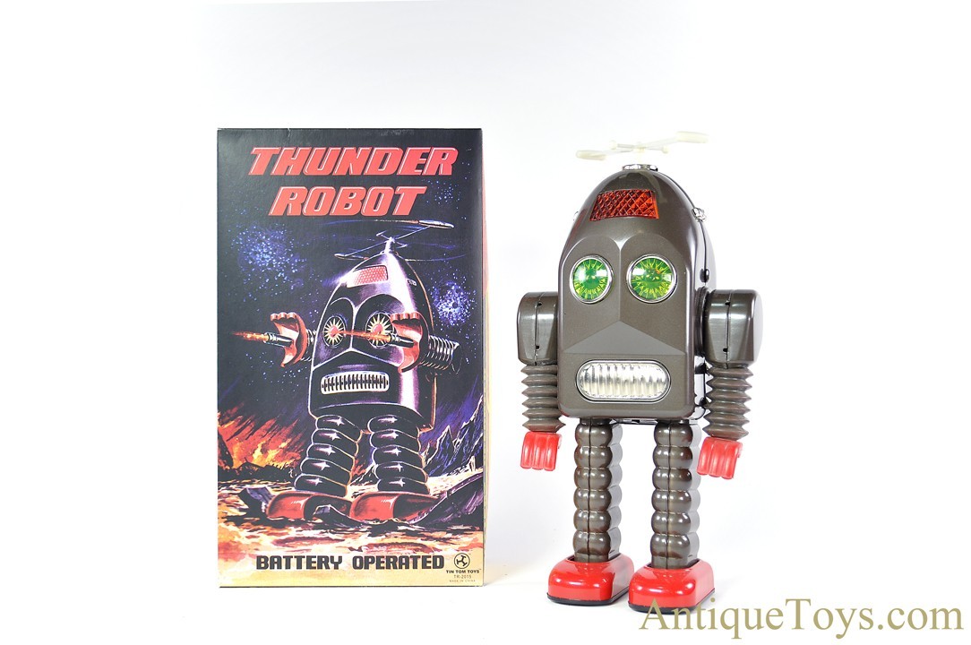 Preference vært fodspor Tin Tom Toys Tin Lithographed Battery Operated Limited Edition TR-2015 "Thunder  Robot" 467/600 in Box *SOLD* - AntiqueToys.com - Antique Toys for Sale