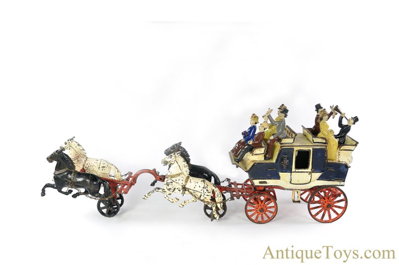 F.W. Carpenter ca. 1880's Cast Iron No. 555 "Tally-Ho Coach" Horse Drawn Wagon <FONT COLOR="ff000 ">*SOLD*</font> - Image 3