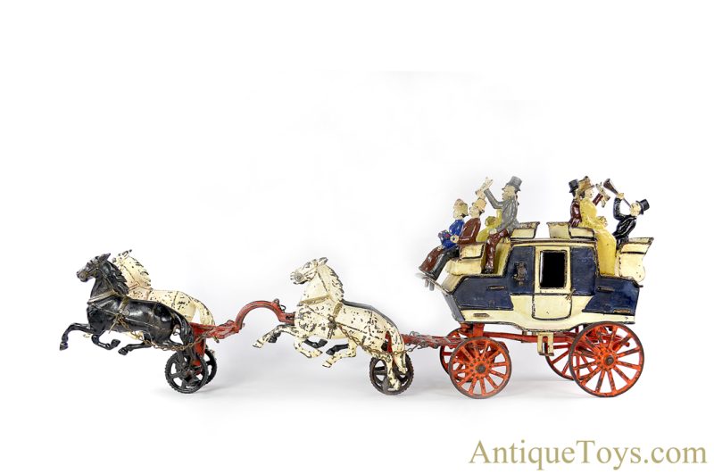 F.W. Carpenter ca. 1880's Cast Iron No. 555 "Tally-Ho Coach" Horse Drawn Wagon <FONT COLOR="ff000 ">*SOLD*</font> - Image 4