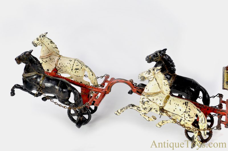 F.W. Carpenter ca. 1880's Cast Iron No. 555 "Tally-Ho Coach" Horse Drawn Wagon <FONT COLOR="ff000 ">*SOLD*</font> - Image 13