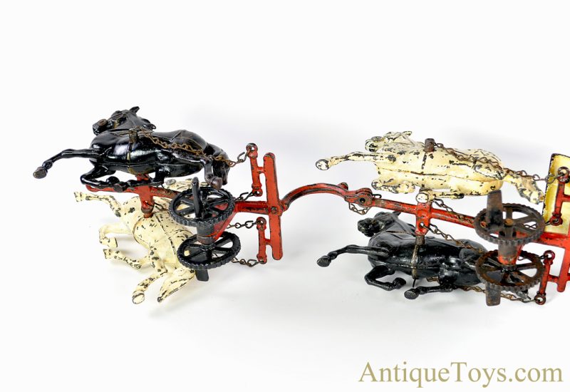 F.W. Carpenter ca. 1880's Cast Iron No. 555 "Tally-Ho Coach" Horse Drawn Wagon <FONT COLOR="ff000 ">*SOLD*</font> - Image 12