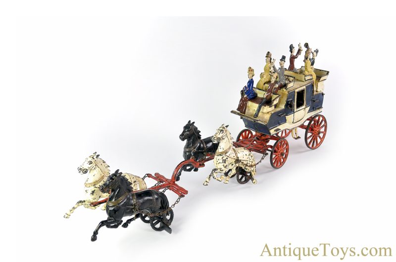 F.W. Carpenter ca. 1880's Cast Iron No. 555 "Tally-Ho Coach" Horse Drawn Wagon <FONT COLOR="ff000 ">*SOLD*</font> - Image 6