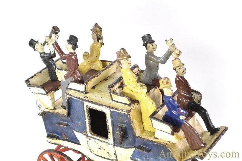 F.W. Carpenter ca. 1880's Cast Iron No. 555 "Tally-Ho Coach" Horse Drawn Wagon <FONT COLOR="ff000 ">*SOLD*</font> - Image 14