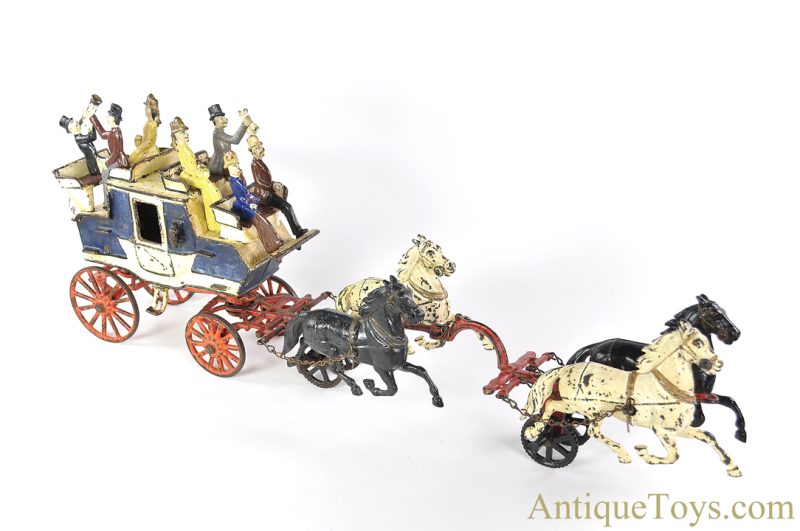 F.W. Carpenter ca. 1880's Cast Iron No. 555 "Tally-Ho Coach" Horse Drawn Wagon <FONT COLOR="ff000 ">*SOLD*</font> - Image 5