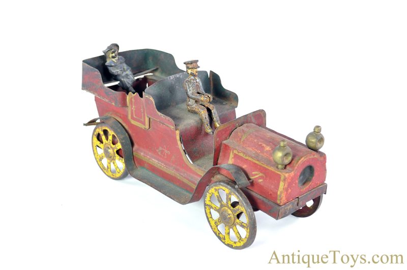 D.P. Clark & Co. Early 1900's Pressed Steel Wood Hand-Painted Dayton Hillclimber White Flyer Vehicle <FONT COLOR="ff000 ">*SOLD*</font>