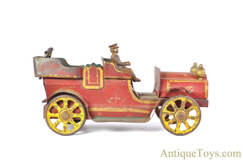 D.P. Clark & Co. Early 1900's Pressed Steel Wood Hand-Painted Dayton Hillclimber White Flyer Vehicle <FONT COLOR="ff000 ">*SOLD*</font> - Image 2