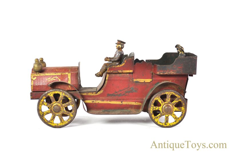 D.P. Clark & Co. Early 1900's Pressed Steel Wood Hand-Painted Dayton Hillclimber White Flyer Vehicle <FONT COLOR="ff000 ">*SOLD*</font> - Image 3