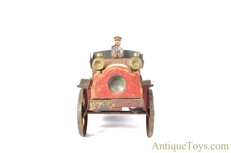 D.P. Clark & Co. Early 1900's Pressed Steel Wood Hand-Painted Dayton Hillclimber White Flyer Vehicle <FONT COLOR="ff000 ">*SOLD*</font> - Image 5