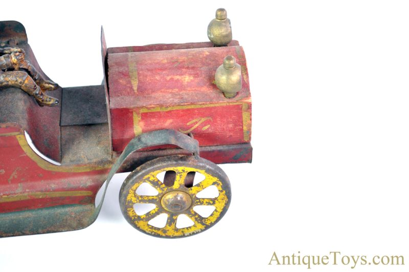 D.P. Clark & Co. Early 1900's Pressed Steel Wood Hand-Painted Dayton Hillclimber White Flyer Vehicle <FONT COLOR="ff000 ">*SOLD*</font> - Image 8