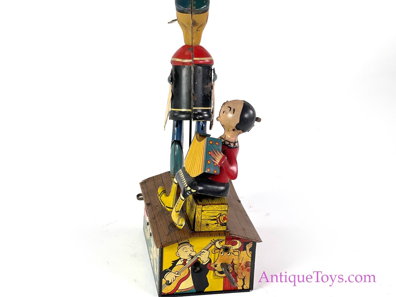 Marx ca. 1930's Tin Lithographed Windup Popeye and Olive Oyl