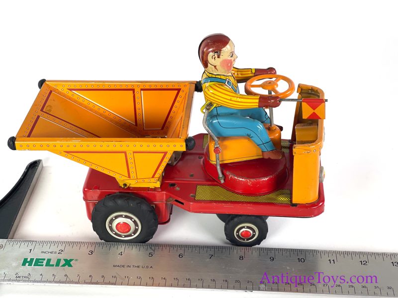 Japanese Tin Lithographed Battery Operated Dump Truck Toy <FONT COLOR="ff000 ">*SOLD*</font>
