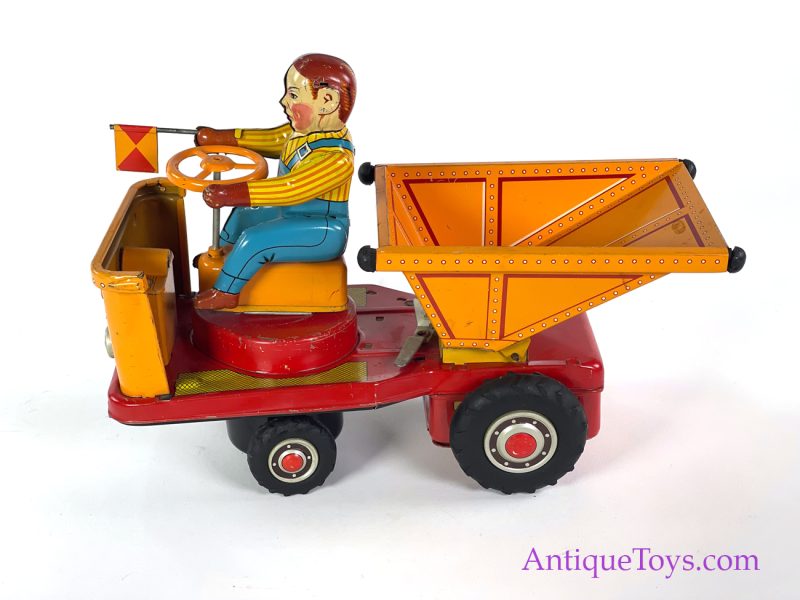 Japanese Tin Lithographed Battery Operated Dump Truck Toy <FONT COLOR="ff000 ">*SOLD*</font> - Image 4