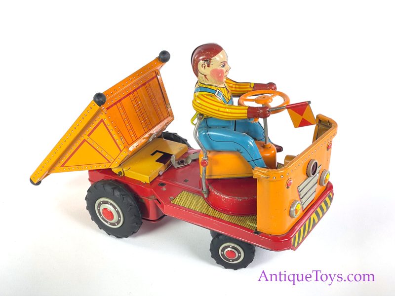 Japanese Tin Lithographed Battery Operated Dump Truck Toy <FONT COLOR="ff000 ">*SOLD*</font> - Image 7