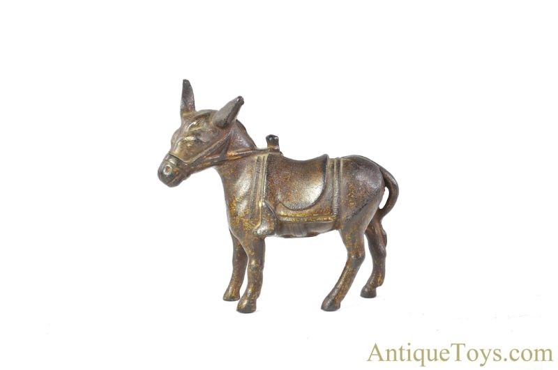 Arcade ca. 1912-1932 Cast Iron Gold Small Donkey Penny Coin Still Bank <FONT COLOR="ff000 ">*SOLD*</font> - Image 3