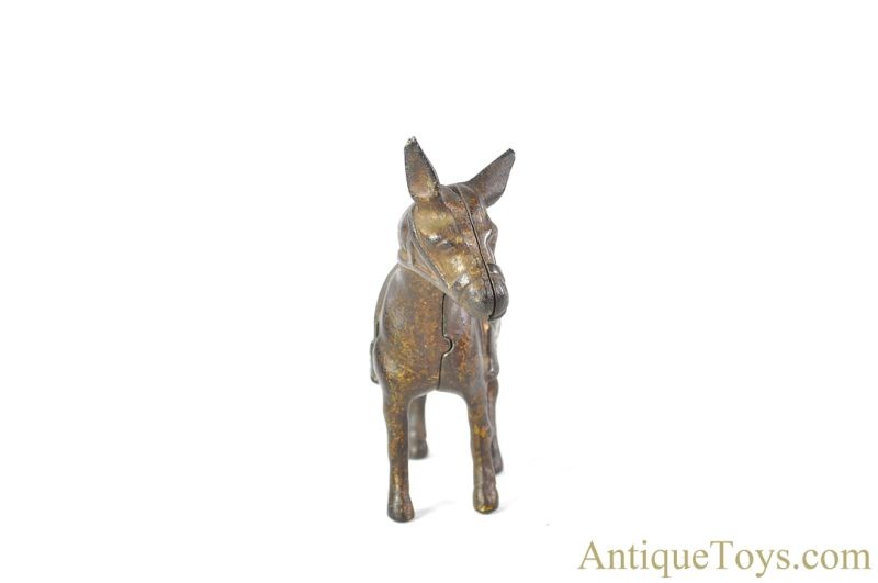 Arcade ca. 1912-1932 Cast Iron Gold Small Donkey Penny Coin Still Bank <FONT COLOR="ff000 ">*SOLD*</font> - Image 5