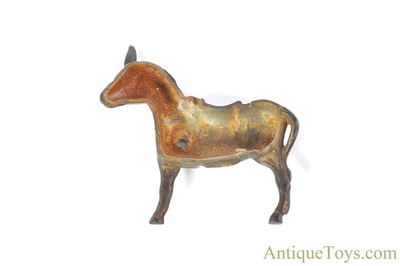 Arcade ca. 1912-1932 Cast Iron Gold Small Donkey Penny Coin Still Bank <FONT COLOR="ff000 ">*SOLD*</font> - Image 8