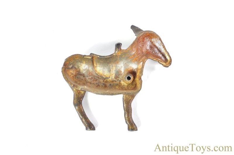 Arcade ca. 1912-1932 Cast Iron Gold Small Donkey Penny Coin Still Bank <FONT COLOR="ff000 ">*SOLD*</font> - Image 7