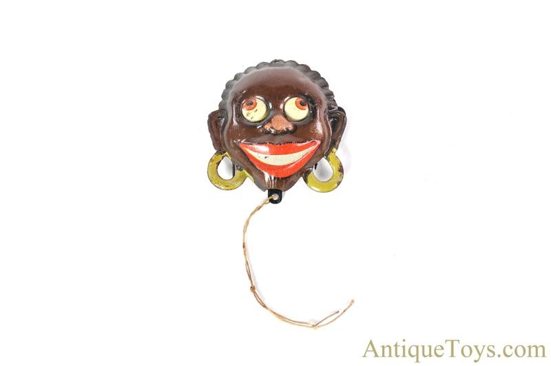 German Tin Lithographed "Google-Eye African" Black Americana Jacket Pin Brooch <FONT COLOR="ff000 ">*SOLD*</font>