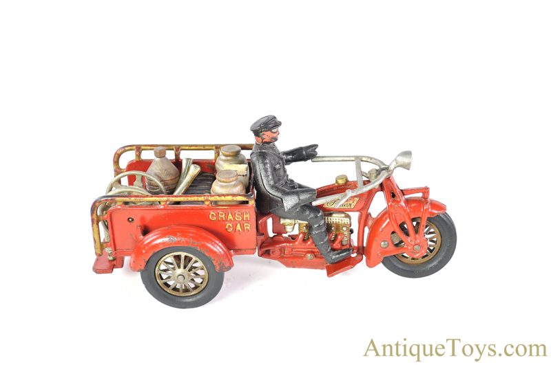 Hubley ca. 1925 Cast Iron "Crash Car" Indian Motorcycle <FONT COLOR="ff000 ">*SOLD*</font> - Image 2