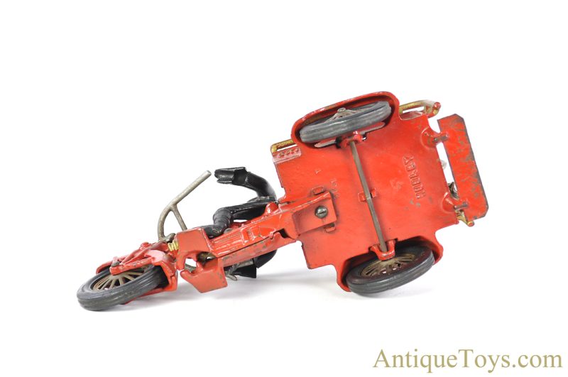 Hubley ca. 1925 Cast Iron "Crash Car" Indian Motorcycle <FONT COLOR="ff000 ">*SOLD*</font> - Image 4