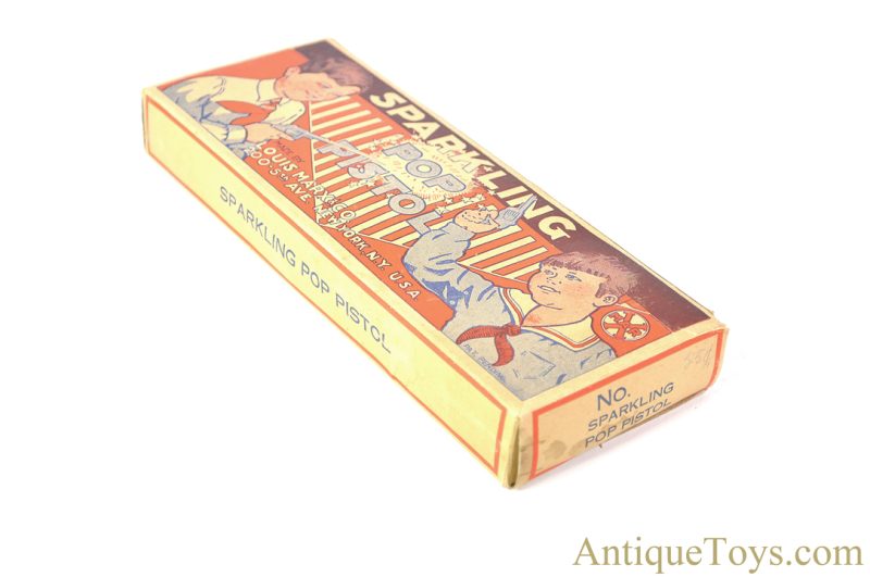 Marx Pressed Steel Lithographed "Sparkling Pop Pistol" Dick Tracy G-Man Gun in Box <FONT COLOR="ff000 ">*SOLD*</font> - Image 5