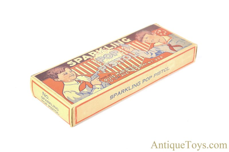 Marx Pressed Steel Lithographed "Sparkling Pop Pistol" Dick Tracy G-Man Gun in Box <FONT COLOR="ff000 ">*SOLD*</font> - Image 6