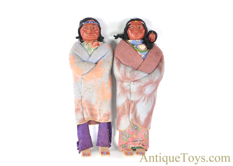 Mary McAboy Skookum Doll 14" Native American Indian Couple Set <FONT COLOR="ff000 ">*SOLD*</font>