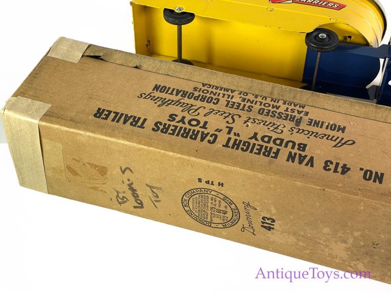 Buddy L Pressed Steel Mint No. 413 "Van Freight Carrier" Truck in Box <FONT COLOR="ff000 ">*SOLD*</font> - Image 3