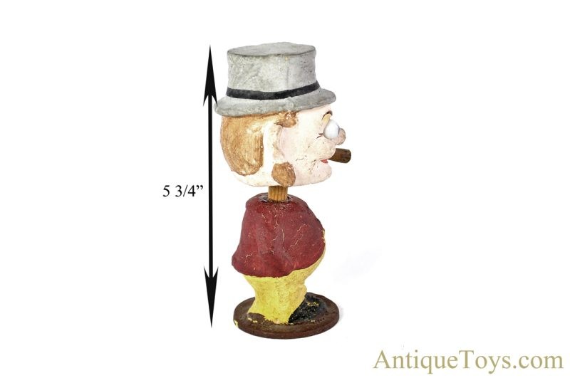 W.C. Fields-Like Character Paper Composition Hand-Painted Bobblehead for Sale - Image 6