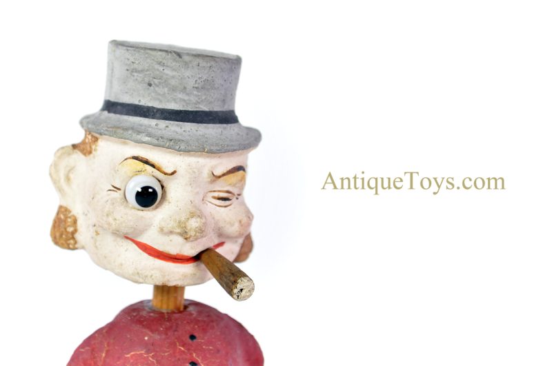 W.C. Fields-Like Character Paper Composition Hand-Painted Bobblehead for Sale - Image 7