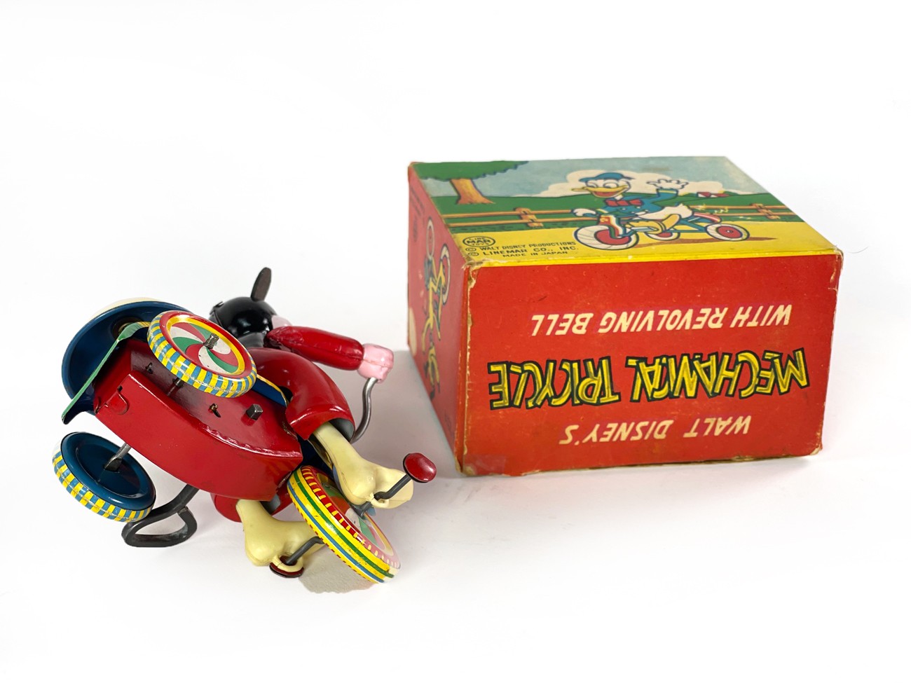 動画あり！！★1953年LINEMAR TOY DC-7（ハンドグリップ付き Marx Linemar Tin Lithographed Windup J-257R Mickey Mouse