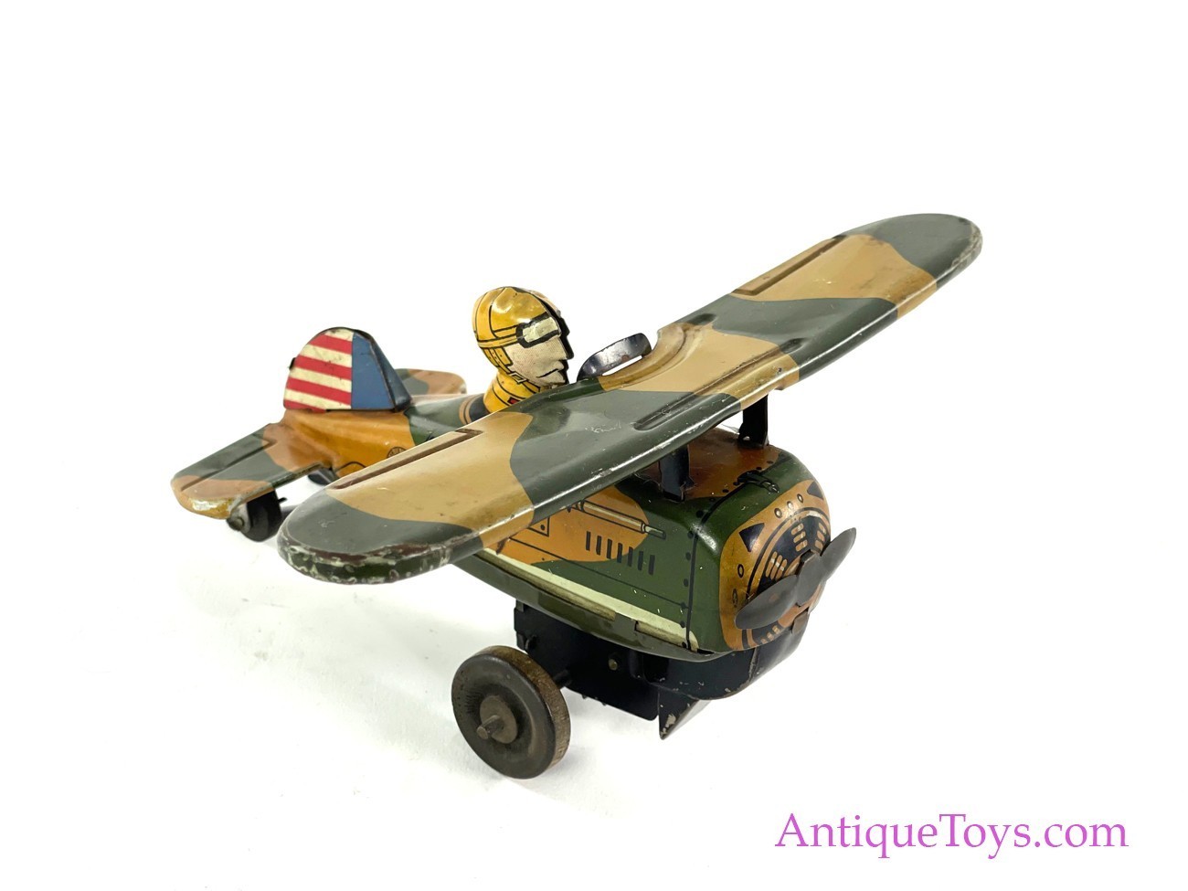 Avion Jouet Ancien Tippco En Tôle - Vintage 1930 - 48x46 Cm - Bon état