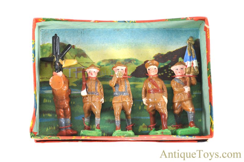 Japanese Ceramic Hand-Painted 5pc Soldier Set in Box <FONT COLOR="ff000 ">*SOLD*</font> - Image 5