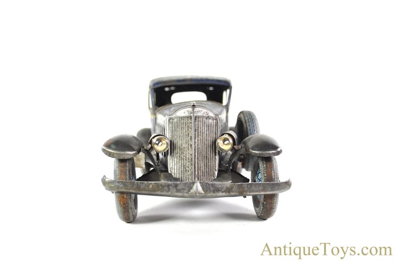 Matsuzo Kosuge Tin Lithographed Windup Blue 4-Door Packard Sedan Japanese Toy Car for Sale <FONT COLOR="ff000 ">*SOLD*</font> - Image 7
